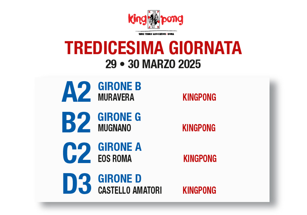 TREDICESIMA GIORNATA